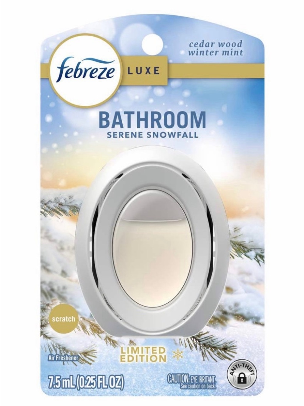 🌶️$8🌶️ NEW FEBREZE LUXE Bathroom Air Freshener, 1 Count, Serene Snowfall